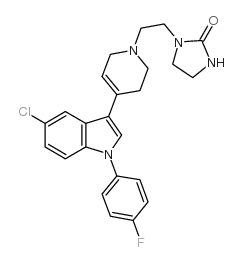 5-氯-3-[1-((咪唑烷-2-酮-1-基)-乙基)-1,2,5,6-四氢吡啶-4-基]-1-(4-氟苯基)-吲哚 结构式