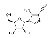 5-氨基-1-(β-D-阿拉伯呋喃糖基)-4-氰基咪唑 结构式