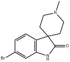 6-溴-1'-甲基螺[吲哚啉-3,4'-哌啶]-2-酮 结构式