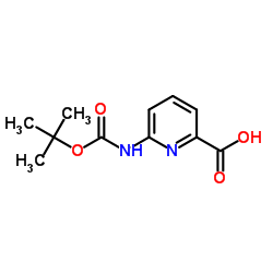 6-叔丁氧羰基氨基吡啶-2-羧酸 结构式