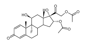 Pregna-1,4-diene-3,20-dione, 9-fluoro-11β,16β,17,21-tetrahydroxy-, 16,21-diacetate (6CI,7CI,8CI) 结构式
