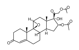 9β-孕甾-4-烯-3,20-二酮,9,11β-环氧-16β,17,21-三羟基-,16,21-二乙酸酯 结构式