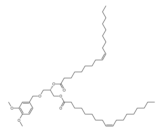 (S)-3-(3,4-二甲氧基苄氧基)丙烷-1,2-二基二油酸酯 结构式
