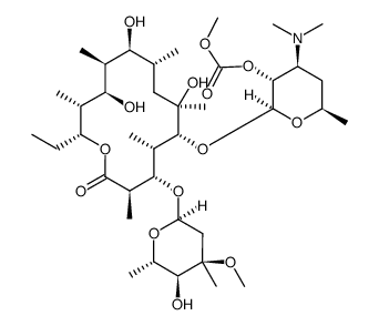(9S)-3-O-(α-L-克拉定糖基)-9-二氢-5-O-(2-O-(甲氧羰基)-β-D-脱氧糖胺基)红霉素内酯B 结构式