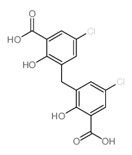3-[(3-羧基-5-氯-2-羟基苯基)甲基]-5-氯-2-羟基苯甲酸 结构式