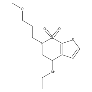 (R)-3,4-二氢-4-(N-乙基氨基)-2-(3-甲氧基丙基)-2H-噻吩并[3,2-e]-1,2-噻嗪-1,1-二氧化物 结构式
