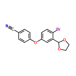 4-[4-溴-3-(1,3-二氧杂环戊烷-2-基)苯氧基]苯甲腈 结构式