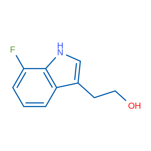 7-氟-1H-吲哚-3-乙醇 结构式