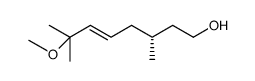 (3R)-7-甲氧基-3,7-二甲基-5-辛烯-1-醇 结构式