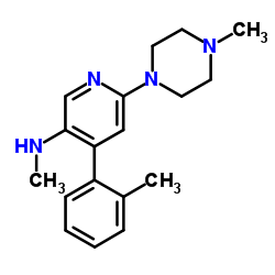 N-甲基-4-(2-甲基苯基)-6-(4-甲基-1-哌嗪基)-3-吡啶胺 结构式