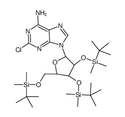2-Chloro-2',3',5'-tris-O-[(1,1-diMethylethyl)diMethylsilyl]-adenosine 结构式