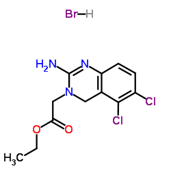 5,6-二氯-3,4-二氢-2(1H)-亚胺喹唑啉-3-乙酸乙酯氢溴酸盐 结构式