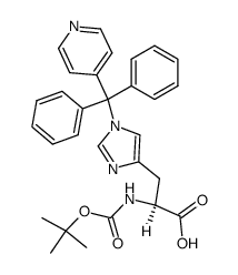 Nα-叔丁氧羰基-N(咪唑)-(4-吡啶基甲基)-L-组氨酸 结构式