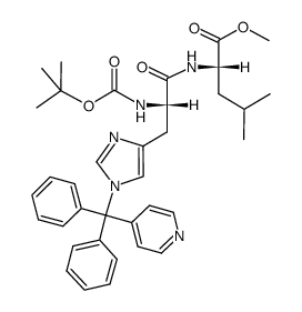 L-Leucine, N-[N-[(1,1-dimethylethoxy)carbonyl]-1-(diphenyl-4-pyridinylmethyl)-L-histidyl]-, methyl ester (9CI) 结构式
