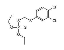 (3,4-二氯苯基)硫甲硫基-二乙氧基-硫代膦烷 结构式
