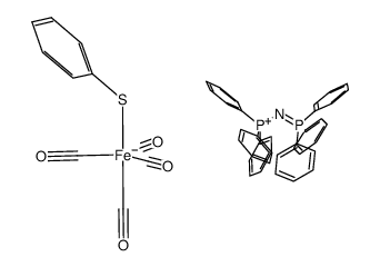 Phosphorus(1+), triphenyl(P,P,P-triphenylphosphine imidato-N)-, (T-4)-, (TB-5-12)-(benzenethiolato)tetracarbonylferrate(1-) (9CI) 结构式