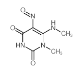 1-甲基-6-(甲氨基)-5-亚硝基嘧啶-2,4-二酮 结构式