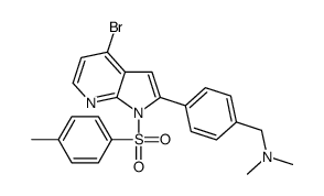 1-(4-{4-溴-1-[(4-甲基苯基)磺酰基]-1H-吡咯并[2,3-b]吡啶-2-基}苯基)-N,N-二甲基甲胺 结构式