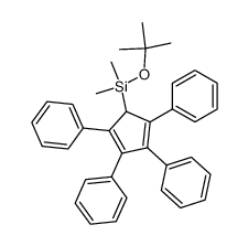 叔丁氧基二甲基(2,3,4,5-四苯基环戊二烯-2,4-二烯-1-基)硅烷 结构式