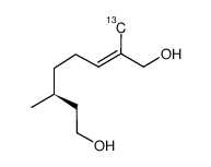 (S)-(-)-[9-13C]-10-hydroxycitronellol 结构式