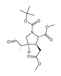 (2S,3S,4S)-1-叔丁基 2-甲基 3-(2-甲氧基-2-氧代乙基)-4-((R)-1-氧代丙-2-基)吡咯烷-1,2-二羧酸酯 结构式