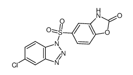 2(3H)-苯并恶唑酮-5-[(5-氯-1H-苯并三唑-1-基)磺酰基]- 结构式