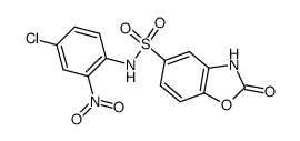 N-(4-氯-2-硝基苯基)-2-氧代-2,3-二氢苯并[d]恶唑-5-磺酰胺 结构式