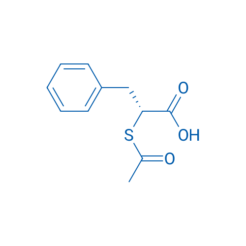 2(R)-乙酰基硫代-苯丙酸 结构式