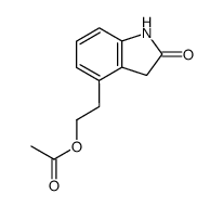 4-(2-乙酰氧基乙基)-1,3-二氢-2H-吲哚-2-酮 结构式