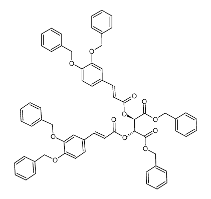 (-)-(2R,3R)-2,3-双{3-[3,4-二(苄氧基)苯基]丙-2-烯酰氧基}酒石酸二苄酯 结构式