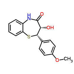 (2S-cis)-(+)-2,3-二氢-3-羟基-2-(4-甲氧苯基)-1,5-苯并硫氮杂卓-4(5H)-酮 结构式