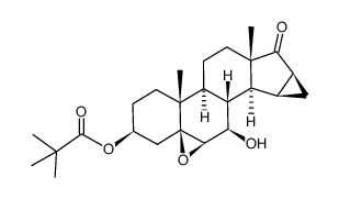 5,6β-环氧-7β-羟基-15β,16β-亚甲基-3β-新戊酰氧基-5β-雄甾烷-17-酮 结构式