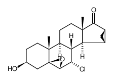 7α-氯-5,6β-环氧-3β-羟基-15β,16β-亚甲基-5β-雄甾烷-17-酮 结构式