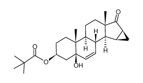 5-羟基-15β,16β-亚甲基-3β-新戊酰氧基-5β-雄甾-6-烯-17-酮 结构式