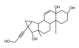3β,5β,17β-三羟基-17α-(3-羟基-1-丙炔基)-15β,16β-亚甲基-5β-雄甾-6-烯-17-酮 结构式
