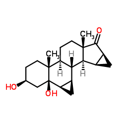 3b,5-二羟基-6b,7b:15b,16b-二亚甲基-5b-雄甾烷-17-酮 结构式
