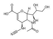 5-乙酰氨基-2,6-脱水-4-氰基氨基-3,4,5-三脱氧-D-甘油-D-半乳糖-壬-2-烯酸 结构式