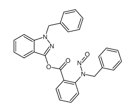 1-苄基-1H-吲唑-3-基 2-(苄基亚硝氨基)苯甲酸酯 结构式