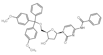 N4-苯甲酰基-5′-O-(4,4′-二甲氧基三苯基)-2′-脱氧胞苷 结构式