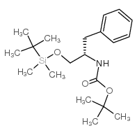 (S)-1-叔丁基二甲基硅氧基-3-苯基丙-2-基氨基甲酸叔丁酯 结构式