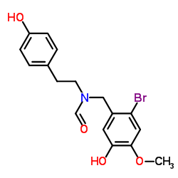 N-(对羟基苯乙基)-N-(2-溴-5-羟基-4-甲氧基苄基)甲酰胺 结构式