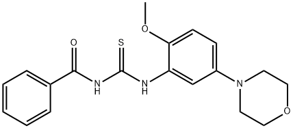 N-((2-甲氧基-5-吗啉代苯基)硫代氨基甲酰基)苯甲酰胺 结构式