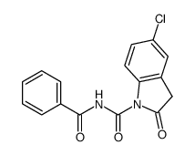 N-苯甲酰基-5-氯-2-氧代-3H-吲哚-1-甲酰胺 结构式