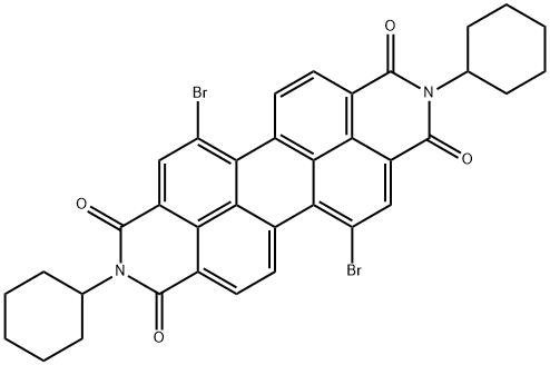 1,7-二溴-N,N'-二环己基-苝-3,4,9,10-四羧酸二酰亚胺 结构式