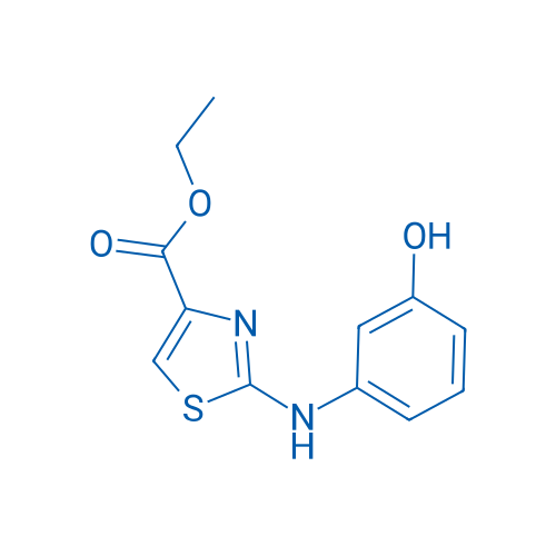 2-(3-羟基苯基氨基)噻唑-4-羧酸乙酯 结构式