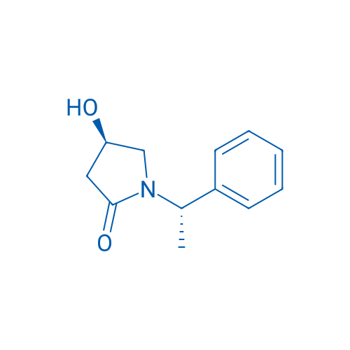 (4R)-4-羟基-1-[(1S)-1-苯乙基]吡咯烷-2-酮 结构式