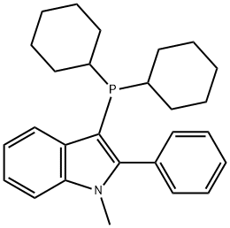 3-(二环己基膦基)-1-甲基-2-苯基-1H-吲哚 结构式