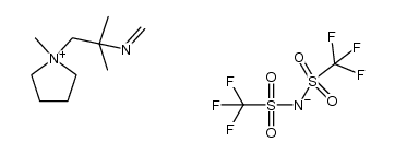 1-甲基-1-[2-甲基-2-(亚甲氨基)丙基]吡咯烷鎓双(三氟甲磺酰)亚胺盐 结构式