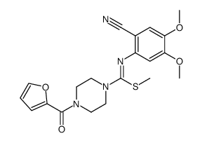 Methyl N-(3,4-Dimethoxy-6-cyanophenyl)-[4-(2-furoyl)piperazin-1-yl]thioformamidate 结构式