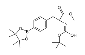 (2S)-2-[(叔丁氧羰基)氨基]-3-[4-(4,4,5,5-四甲基-1,3,2-二氧杂环戊硼烷-2-基)苯基]丙酸甲酯 结构式